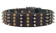 Bulldog Spike Studded Collar/2 inch wide Leather Studs collar Bulldog Spike Studded Collar/2 inch wide Leather Studs collar