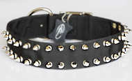 Black Nylon Spiked Dog Collar - 2 Rows of spikes Black Nylon Spiked Dog Collar - 2 Rows of spikes