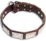Bulldog Custom Brown collar 21''/21 inch dog collar -c83