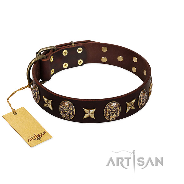 Top quality full grain leather collar for your canine
