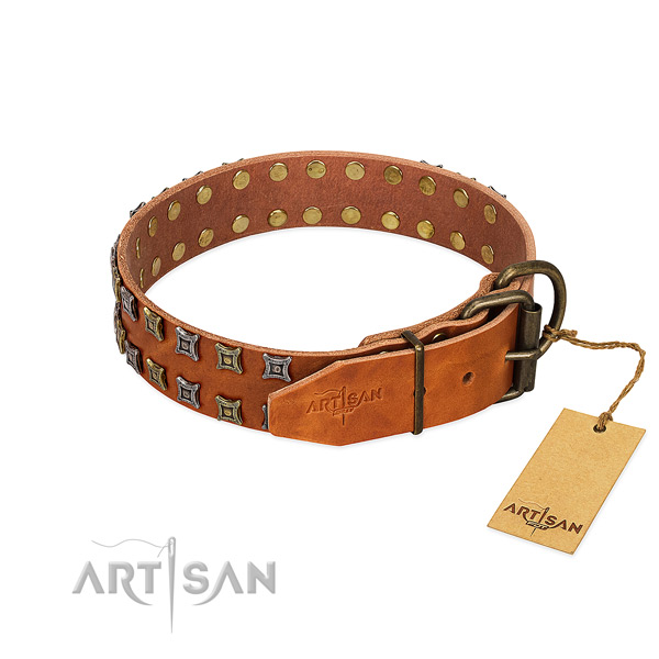 Soft leather dog collar crafted for your dog