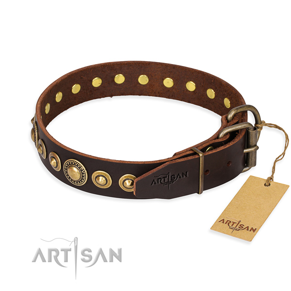 Best quality genuine leather dog collar made for handy use