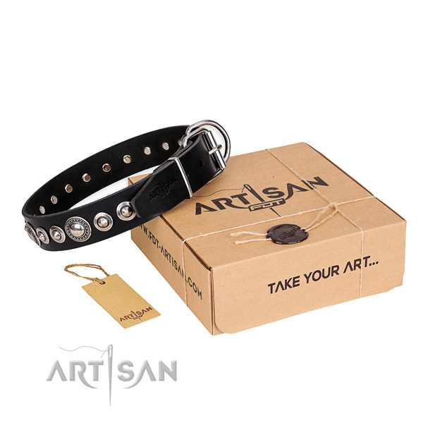 Best quality genuine leather dog collar