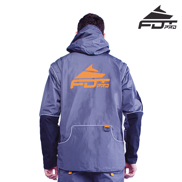 FDT Pro Dog Tracking Jacket of Grey Color with Durable Side Pockets