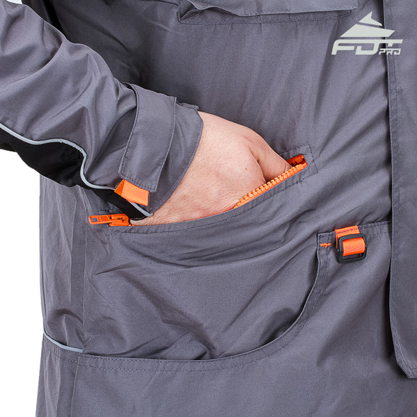 Pro Dog Training Jacket with Side Pockets for All Weather Use
