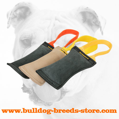 Tear Resistant Hand-Stitched Leather Dog Bite Tug for Bulldog