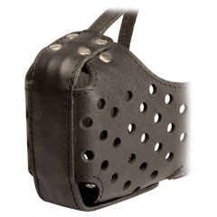 Free-breathing Leather American Bulldog Muzzle