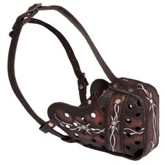 Hand-Painted Leather Bulldog Muzzle