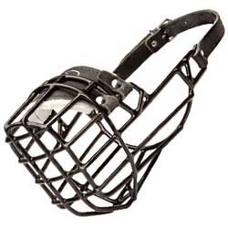 Winter Wire Cage Bulldog Muzzle with Leather Straps
